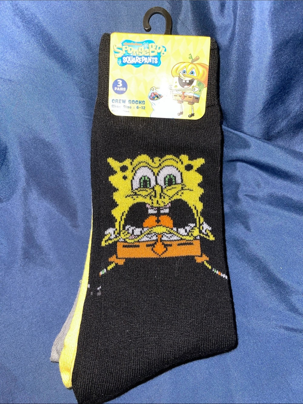 SpongeBob SquarePants 3-Pk Crew Socks with Character Graphics